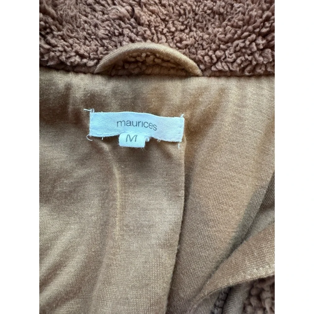 Maurice's Womens Size‎ Medium Brown Soft Faux Fur Zipper Vest with Pockets